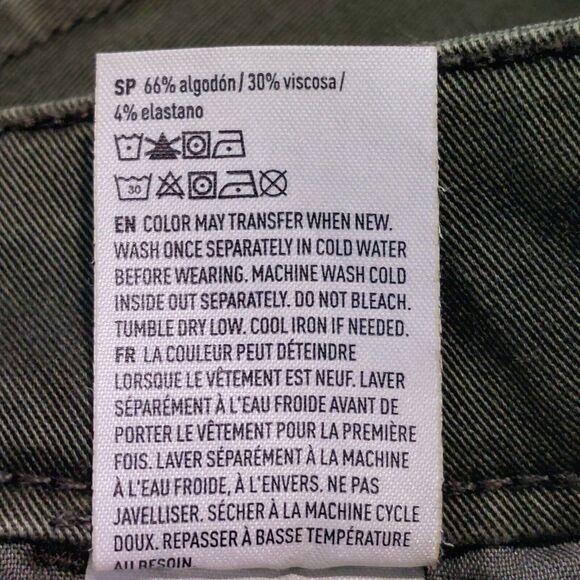 American Eagle Women Baggy Wide Leg Cargo Pants Size 16R Green Streetwear Skater - Picture 9 of 13